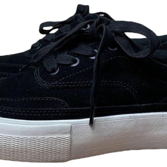 𝅺ALL Saints Black Marica Cow Suede Platform Sneakers Size 8 - Picture 4 of 8